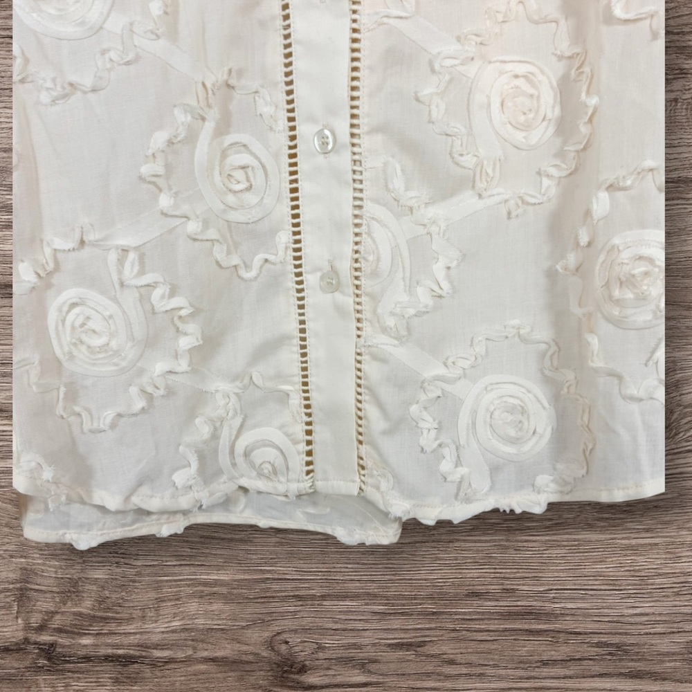 Garcia Floral Ribbon Blouse in Ivory Large - Picture 7 of 11